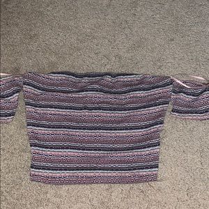 Off the shoulder multi color crop top